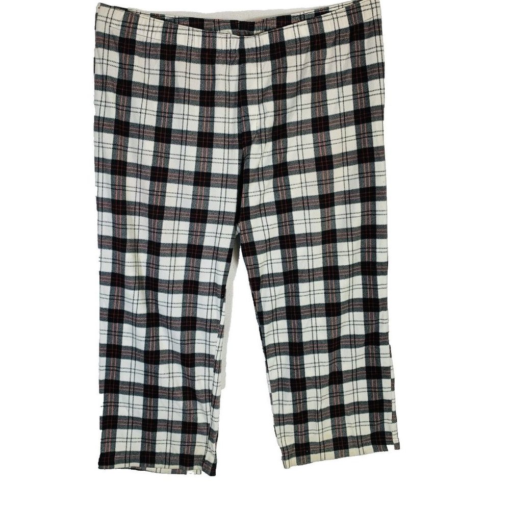 Wondershop Mens Pajama Sz 4XB Big and Tall Lounge Pants Fleece Plaid White Black